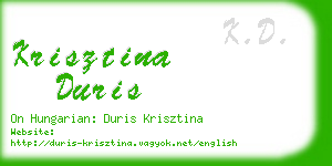 krisztina duris business card